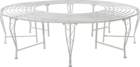 vidaXL Trebens 8 seter Ø 160 x 44 cm steel Antikk hvit Rund