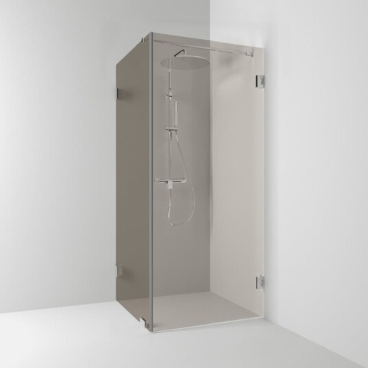 Svedbergs 180° Dusjhjørne Rett|Fast 100x100 cm, Krom/Bronseglass Svedbergs 180° Dusjhjørne Rett|Fast 100x100 cm, Krom/Bronseglass