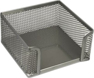 Blokkeske i netting 95x95mm sølv