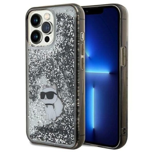 Karl Lagerfeld Klhcp13llkcnsk Iphone 13 Pro / 13 6.1" Transparent Hardcase Liquid Glitter Choupette