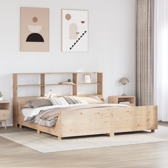 Seng med bokhylle uten madrass 200x200 cm heltre 8721158625816