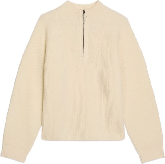 Marc O"Polo Knit Pullover Longsleeve Troyer,Zipper   WHITE BLUSH   S
