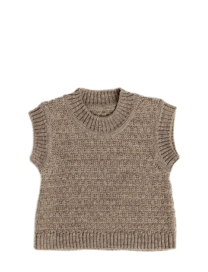 Smallstuff Nature Melange Vest Square Strikk Merino Ull 92 98