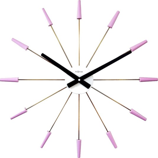 NeXtime Veggklokke Plug In 58 cm Lilla