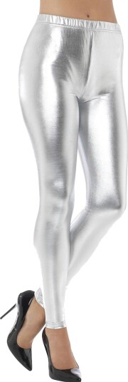 Smiffy's 80-Talls Metallic Disco Leggings Sølv Smiffy's 80-Talls Metallic Disco Leggings Sølv