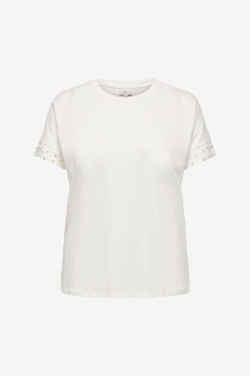 Only Carmakoma - Topp carOlivia S/S Loose O-neck Top Jrs - Hvit