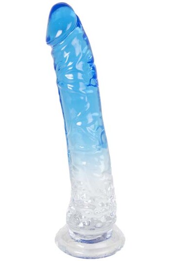 Dual Color Dildo Blue & Clear 20 cm