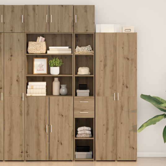 Slim lagringsskap kunstnerisk eik 30x42.5x225 cm konstruert tre