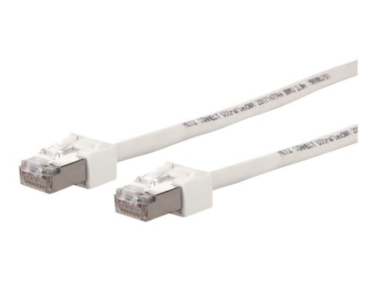 Metz Connect Ultraflex500 Koblingskabel Rj-45 Hann Til Rj-45 Hann 2 M Sftp Cat 6 Med Støvel Halogenfri Hvit