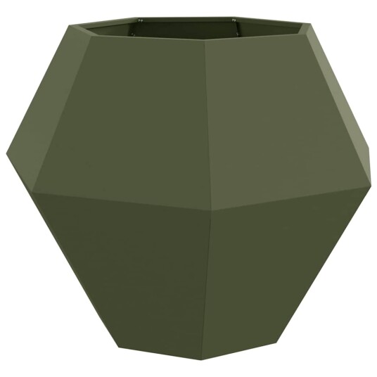 vidaXL Plantekassed 2 pcs Olivengrønn 100 x 100 x 80 cm Stål