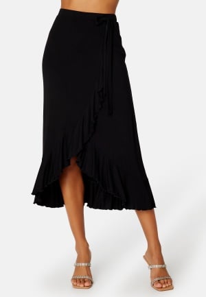 Happy Holly Frill Wrap Skirt Black 32/34