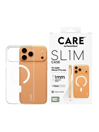 CARE by PanzerGlass Slim MagSafe Mobildeksel i Gjennomsiktig for iPhone 17 Pro Max