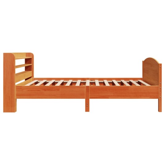 Sengeramme uten madrass voksbrun 75x190 cm heltre furu 3306992