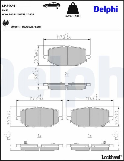 DELPHI LP3974 Bremseklosser