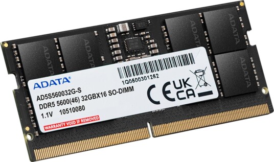 ADATA 32GB DDR5 5600MHz SO-DIMM RAM modul med ECC ADATA 32GB DDR5 5600MHz SO-DIMM RAM modul med ECC