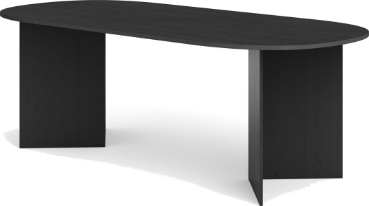 Vera Spisebord Oval 220x100 cm Finér Svart