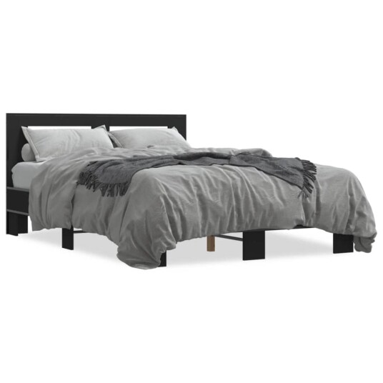  Sengeramme svart 140x200 cm konstruert tre og metall 8721102613982