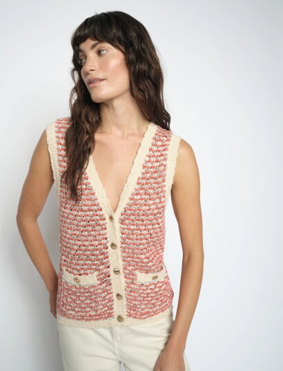 MOS MOSH Mmmiah Knit Vest   Beige   M