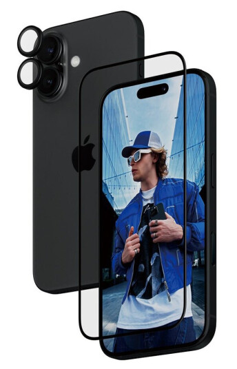 PanzerGlass 2-i-1 Skjerm- og Linsebeskytter for iPhone 16 6,1" - Svart