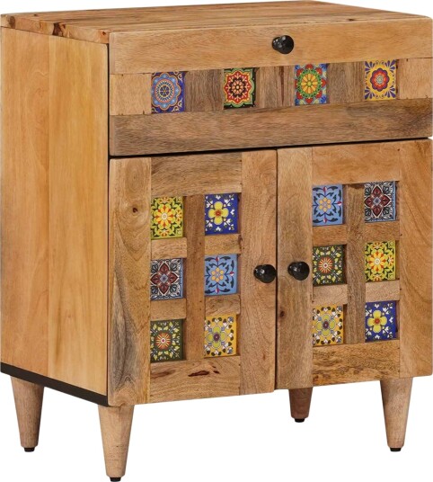  Nattbordskap Naturlig 50 x 33 x 60 cm Massiv mango tre