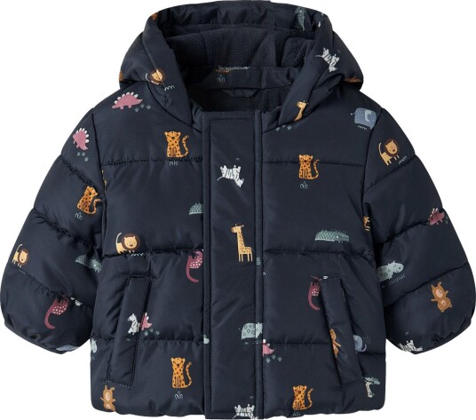 name it Nbmmay Puffer Jacket Aop2 - DARK SAPPHIRE - 68