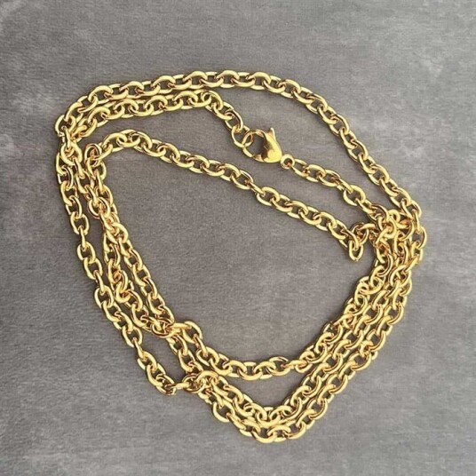 IP 4mm gullbelagt rustfritt stålkjede åpen IP 4mm gullbelagt rustfritt stålkjede åpen