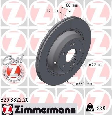 ZIMMERMANN 320.3822.20 Bremseskive