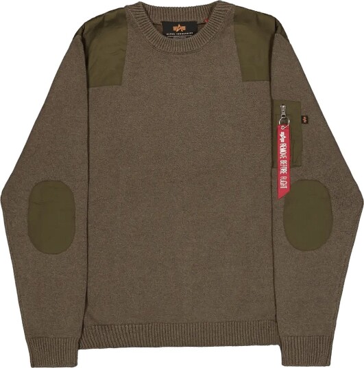 Alpha Industries Knitted Utility Pullover MUD OLIVE XXL