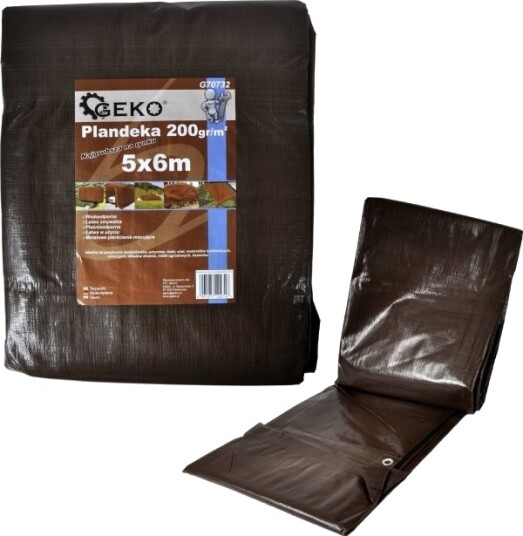 Geko Presenning Ekstra Grov/Brun 200 G 2X3 M