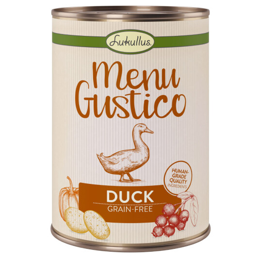 Lukullus Økonomipakke "Menu Gustico" 12 X 400 G And Med Gulrot Tyttebær Og Rosmarin