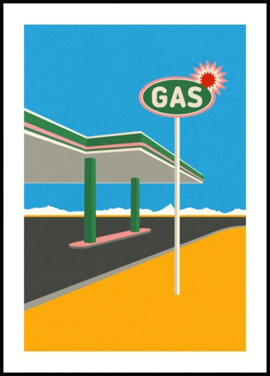 Gnists bensinstasjon Plakat / 21x30