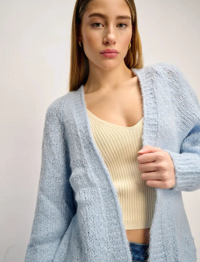 Noella Fora Knit Cardigan - Blue - L/XL