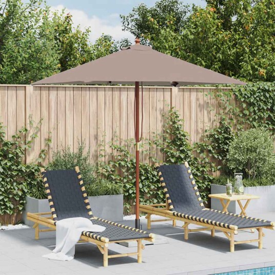 vidaXL Parasoll med trestang 150x200 cm gråbrun