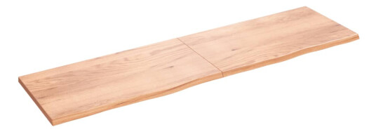 vidaXL Vegghylle lysebrun 220x60x4 cm behandlet heltre eik