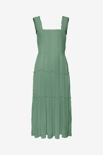 Vero Moda - Kjole vmMenny SL Smock Calf Dress Wvn - Grønn