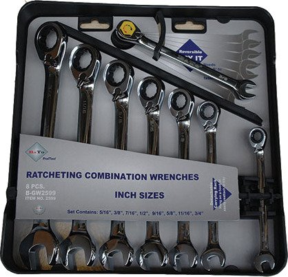 Bato Ringskrallenøkkelsett Tommer 5/16"-3/4" 8 Deler