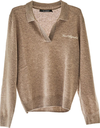 Karl Lagerfeld Dame Strikkevarer Beige L, Karl Lagerfeld Dame Strikkevarer Beige L,
