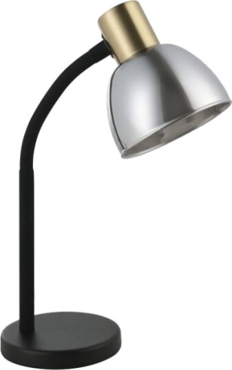 Eglo Macere Bordlampe I Sort Og Børstet Messing Med Røykfarget Glasskjerm Eglo Macere Bordlampe I Sort Og Børstet Messing Med Røykfarget Glasskjerm