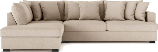 Rossita 4 seters Venstrevendt L formet Dyp Sjeselongsofa i Stoff Beige Rossita 4 seters Venstrevendt L formet Dyp Sjeselongsofa i Stoff Beige