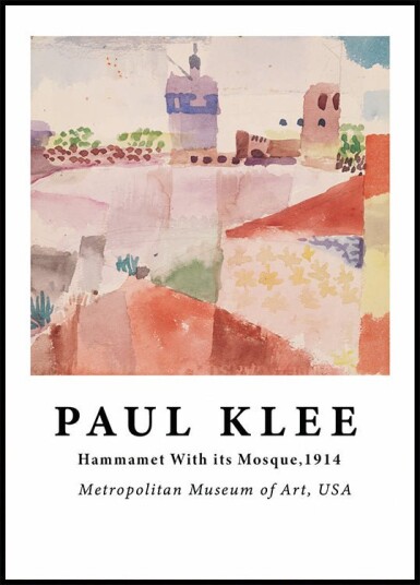 Hammamet with its Mosque colorful abstract Tunisia Plakat Plakat / 30x40cm