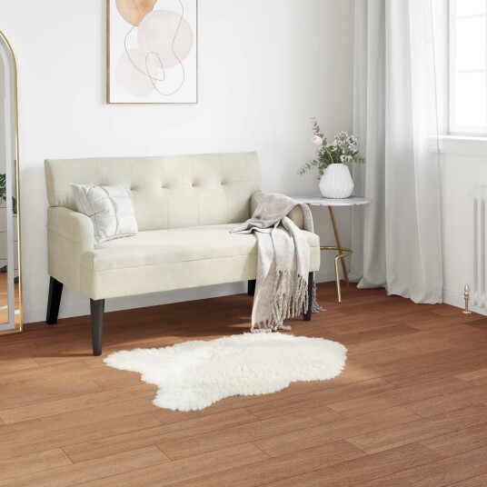 Faux Skinnmatte Tafalla Hvit 60 x 90 cm Polyester