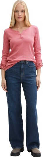 Tom Tailor T Shirt Stripe Henley Red M
