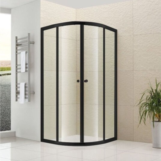 Sanipro Dusjhjørne Silje - Safe Laminert Glass Svart / 90x90cm Sanipro Dusjhjørne Silje - Safe Laminert Glass Svart / 90x90cm