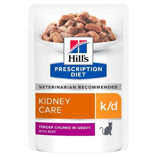 Hill's k/d Renal Health våtfôr til katt med oksekjøtt 12 x 85 g