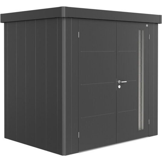 BIOHORT REDSKAPSBOD NEO 1B DOBBELDØR MØRK GRÅ METALLIC BIOHORT REDSKAPSBOD NEO 1B DOBBELDØR MØRK GRÅ METALLIC