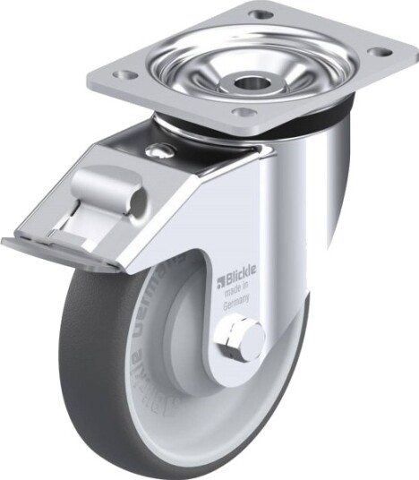 Blickle 760101 Lk-Path 160Ka-Fi Styrehjul Med Brems, Hjuldiameter 160 Mm, Bæreevne (Maks.) 400 Kg, 1 Stk