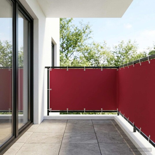 vidaXL Balkong privat skjerm 150 x 400 cm Stoff med PU belegg Rød