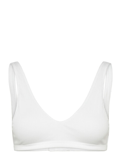Weekday Plunge Rib Soft Bra   White   XS