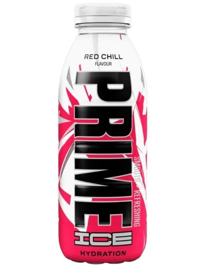 Prime Red Chill Flavour Ice Hydration Bottle Sukkerfri og Koffeinfri Sportsdrikke 500 ml UK Import