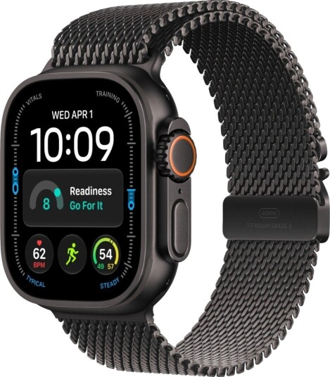 Apple Watch Ultra 4 49mm CEL (svart titan/svart titan Milanese Loop) S